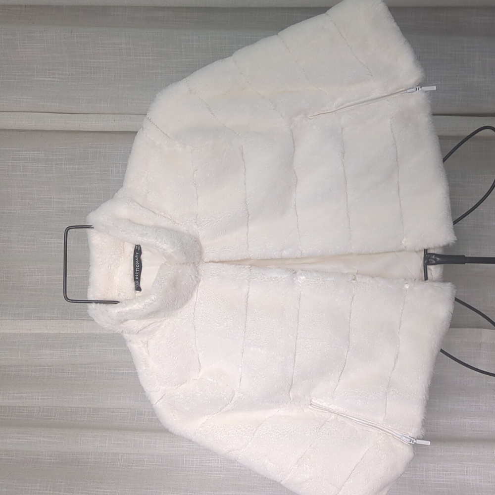 White Faux Fur Capelet